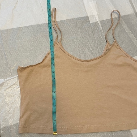 BP Nordstrom Crop Organic Cotton Blend Camisole In Tan Doeskin 3X - Picture 12 of 13